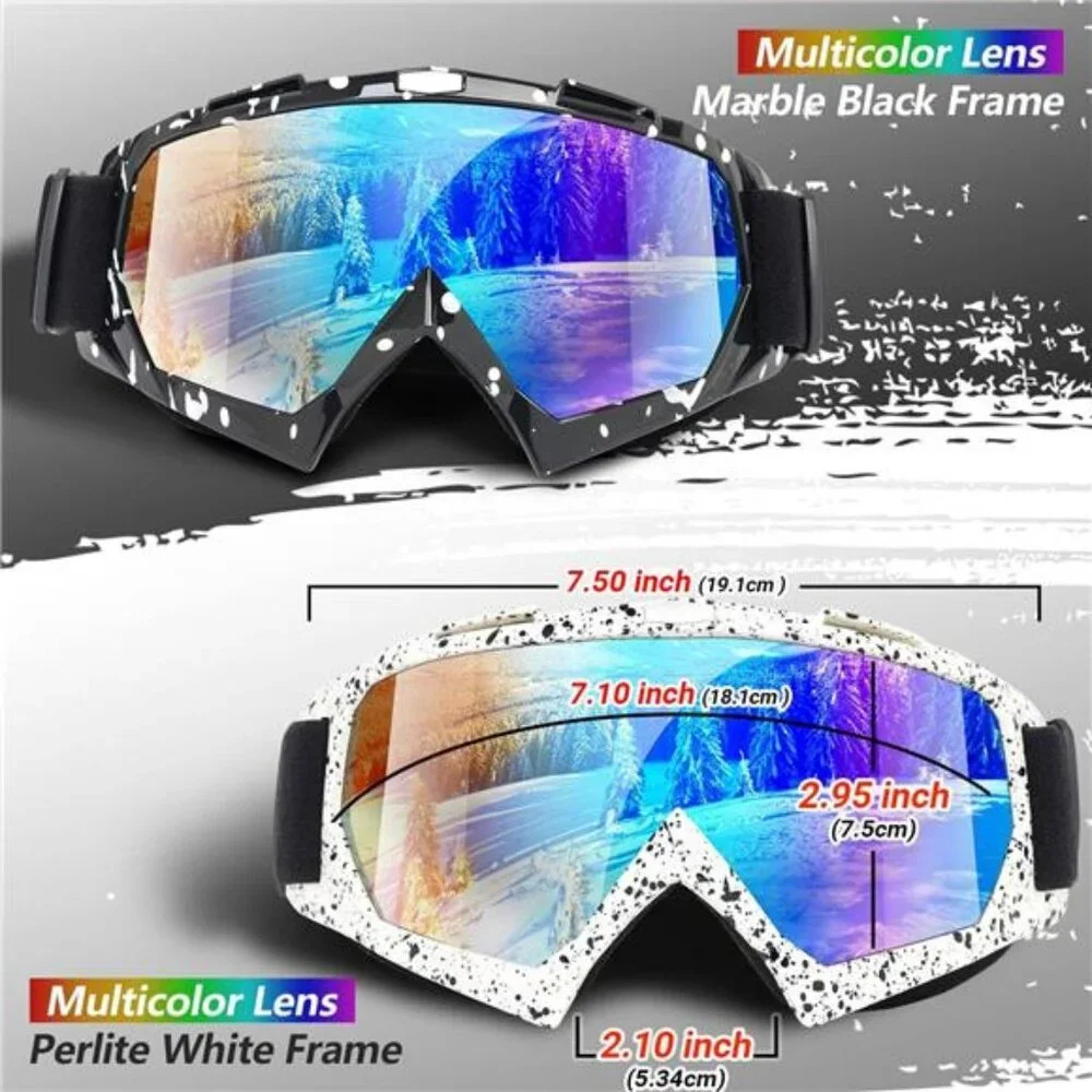 Adult Ski Goggles Snowboard Snowmobile Wide View Anti Fog UV Protection 2 Pack